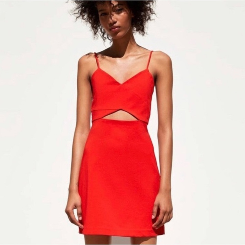 ZARA Red Mini Dress with Cut Out